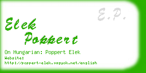 elek poppert business card